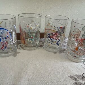 Vintage Walt Disney World 25th Anniversary McDonald's Drinking Glasses 4 Pieces